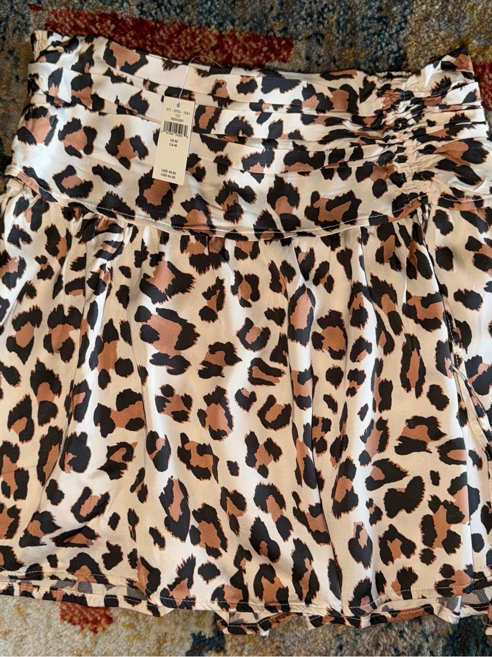 Aerie Leopard Print Skirt - Tan, Black, Cream - Picture 2 of 3